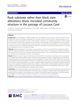 Rock Substrate Rather Than Black Stain Alterations Drives Microbial