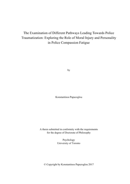 The Examination of Different Pathways Leading Towards Police Traumatization: Exploring the Role of Moral Injury and Personality in Police Compassion Fatigue