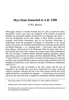 Skye from Somerled to A.D. 1500 G