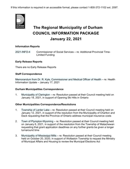 Council Information Package, January 22, 2021