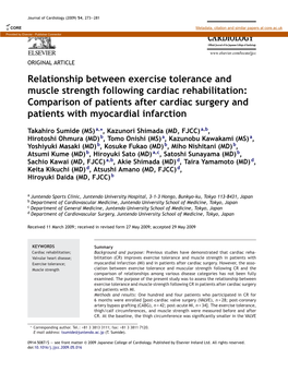 Relationship Between Exercise Tolerance and Muscle