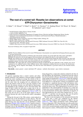 The Root of a Comet Tail: Rosetta Ion Observations at Comet 67P/Churyumov–Gerasimenko E