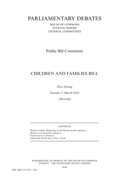 Parliamentary Debates House of Commons Official Report General Committees