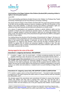 (Scotland) Bill Joint Briefing