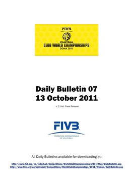 Daily Bulletin 07 13 October 2011