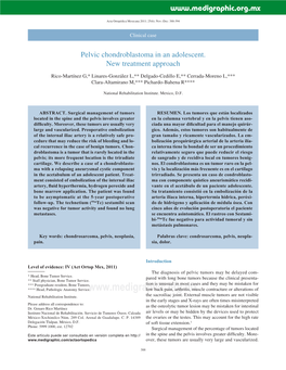 Pelvic Chondroblastoma in an Adolescent. New Treatment Approach