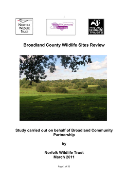 Broadland County Wildlife Sites Review