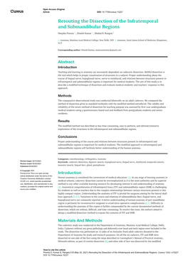 Rerouting the Dissection of the Infratemporal and Submandibular Regions