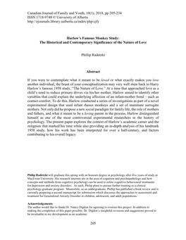 Canadian Journal of Family and Youth, 10(1), 2018, Pp 205-234 ISSN 1718-9748 © University of Alberta