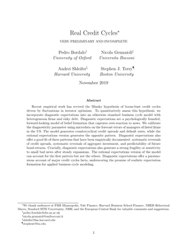 Real Credit Cycles∗