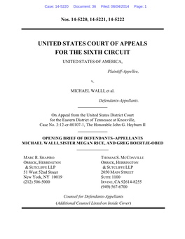 Defs Opening Brief 6Th Cir 8-4-14