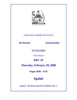 Nunavut Hansard 3048