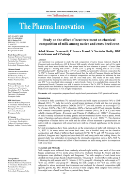 Study on the Effect of Heat Treatment on Chemical Composition of Milk