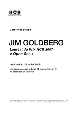 Dossier De Presse Jim Goldberg