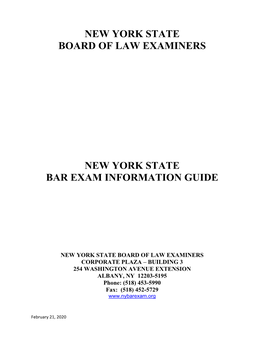 Bar Exam Information Guide