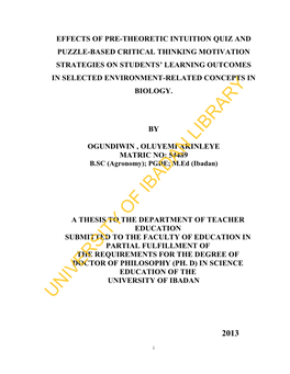 Effects of Pre-Theoretic Intuition Quiz and Puzzle