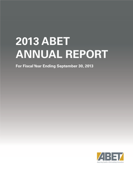 2013 Abet Annual Report