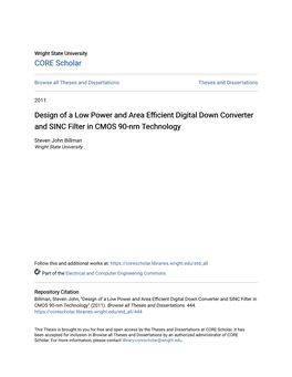 Design of a Low Power and Area Efficient Digital Down Converter and SINC Filter in CMOS 90-Nm Technology