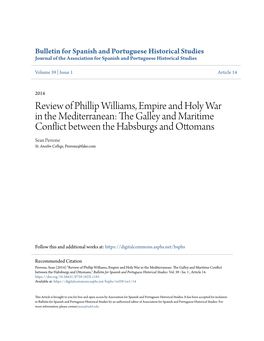 Review of Phillip Williams, Empire and Holy War in the Mediterranean: the Galley And