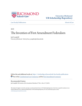 The Invention of First Amendment Federalism, 97 Tex