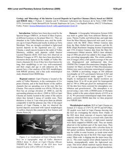 Geology and Mineralogy of the Interior Layered Deposits in Capri/Eos Chasma (Mars), Based on CRISM and Hirise Data