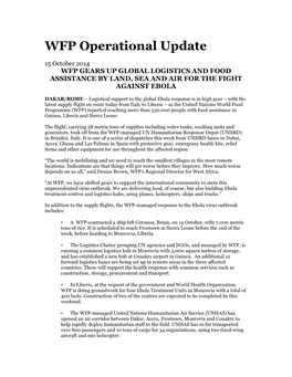 WFP Operational Update