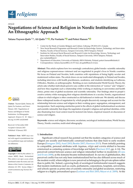 Negotiations of Science and Religion in Nordic Institutions: an Ethnographic Approach