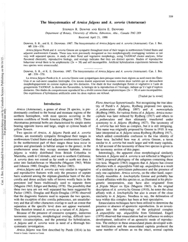 The Biosystematics of Arnica Fulgens and A. Sororia (Asteraceae)