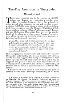 Ten-Day Armistices in Thucydides , Greek, Roman and Byzantine Studies, 33:4 (1992:Winter) P.329