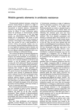 Mobile Genetic Elements in Antibiotic Resistance