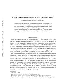 Arxiv:2002.01446V3 [Math.GR] 12 Jun 2021