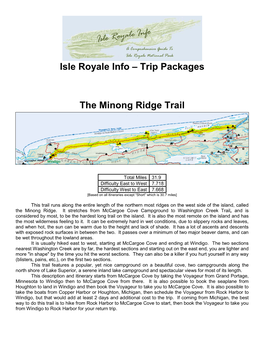 Trip Packages the Minong Ridge Trail