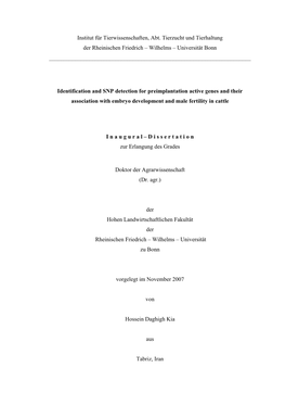 Identification and SNP Detection for Preimplantation Active Genes and Their Association with Embryo Development and Male Fertility in Cattle