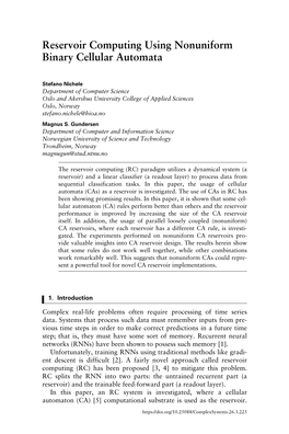 Reservoir Computing Using Nonuniform Binary Cellular Automata