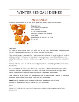 Bengali Winter Dishes