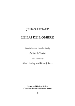 Jehan Renart, Le Lai De L'ombre