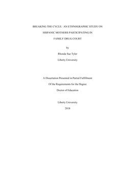 An Ethnographic Study on Hispanic Mothers in Family Drug Court