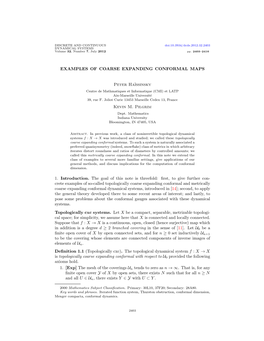 Examples of Coarse Expanding Conformal Maps