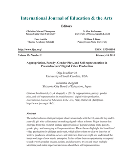 International Journal of Education & the Arts