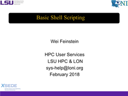 Basic Shell Scripting