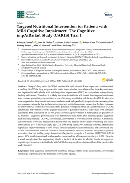 The Cognitive Impairment Study (CARES) Trial 1