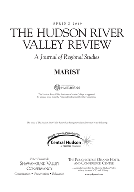 THE HUDSON RIVER VALLEY REVIEW a Journal of Regional Studies