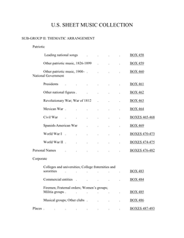 U.S. Sheet Music Collection