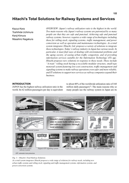 Hitachi's Total Solutions for Railway Systems and Services (PDF Format