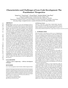 Characteristics and Challenges of Low-Code Development: the Practitioners' Perspective