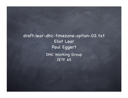 DHCP Timezone Option