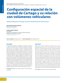 Configuración Espacial De La Ciudad De Cartago Y Su Relación