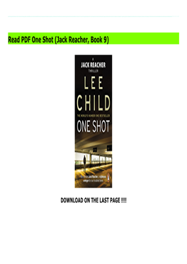 Read PDF One Shot (Jack Reacher, Book 9)