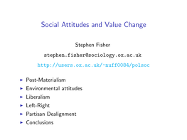 Change in Social Attitudes