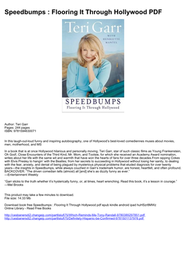 Speedbumps : Flooring It Through Hollywood PDF